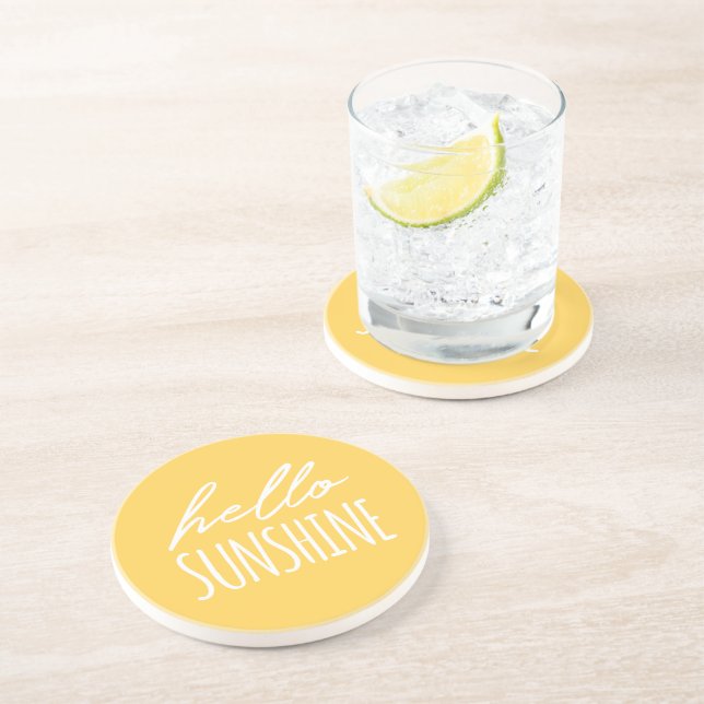 Porta-copos Olá Coaster Amarelo Sunshine (Lateral)