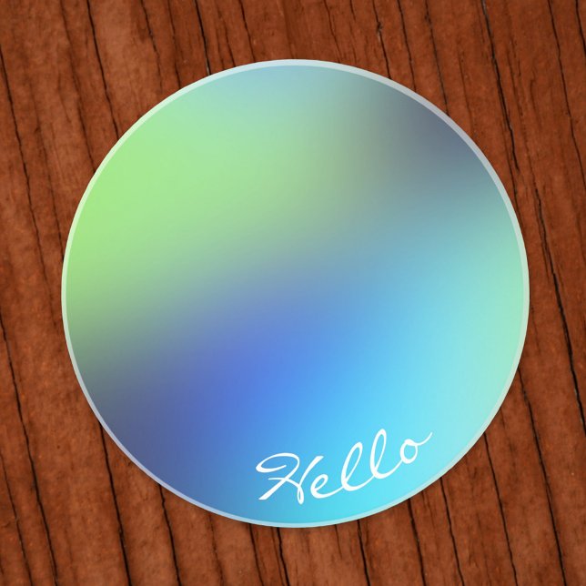 Porta-copos Olá turquesa verde azul holográfica moderna (Hologram gradient design )