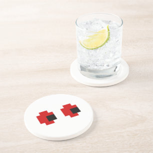 Porta-copos Olhos Vermelhos Brancos de 8 Bits