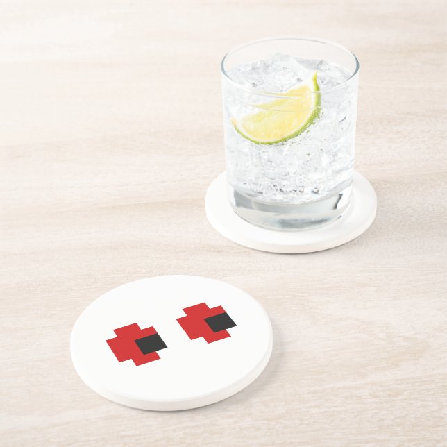 Porta-copos Olhos Vermelhos Brancos de 8 Bits (Lateral)