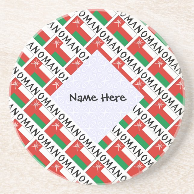 Porta-copos Oman Omani Flag Preto Com Telas Personalizadas (Frente)
