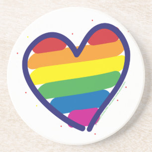 Porta-copos Orgulho gay Rainbow Love Heart