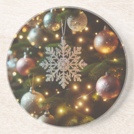 Porta-copos Ornamentos Flocos de Neve de Prata Natal Feriado