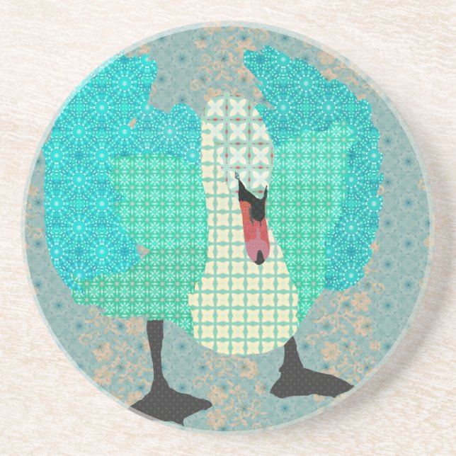 Porta copos ostentoso do azul da cisne II (Frente)