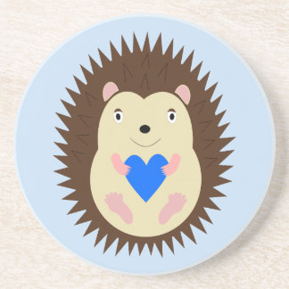 Porta-copos ouriço coração azul menino bebé