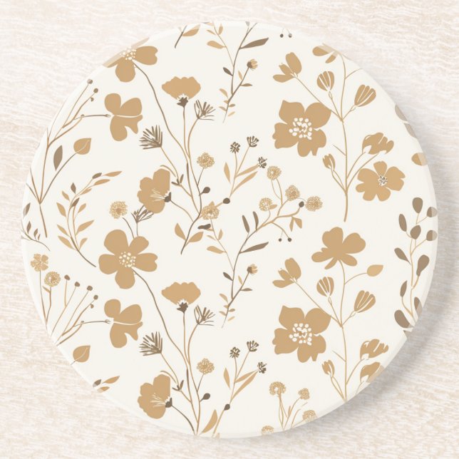 Porta-copos Ouro Bloom Elegant Floral (Frente)