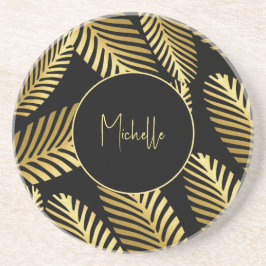 Porta-copos Ouro Elegante - Travesseiro decorativo de Padrão F