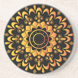 Porta-copos Ouro Único de Mandala Design- 95747