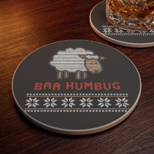 Porta-copos Ovelha de Natal Baa Humbug