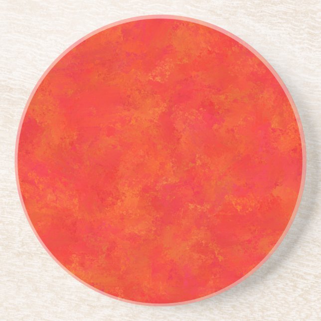 Porta-copos Padrão Abstrato Laranja Vermelho (Frente)