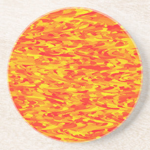 Porta-copos Padrão Abstrato Laranja Vermelho Amarelo