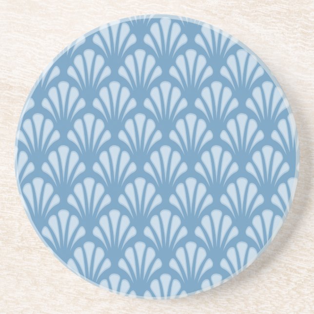 Porta-copos Padrão Blue Scallops (Frente)