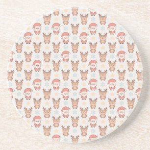 Porta-copos Padrão Bonito de Papai Noel e Rena
