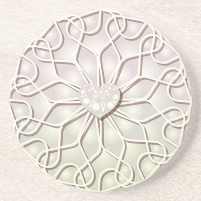 Porta-copos Padrão cardíaco do Rosa Dourado LOVE geométrico (Frente)