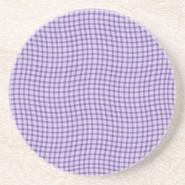 Porta-copos Padrão contínuo xadrez plaid roxo (Frente)
