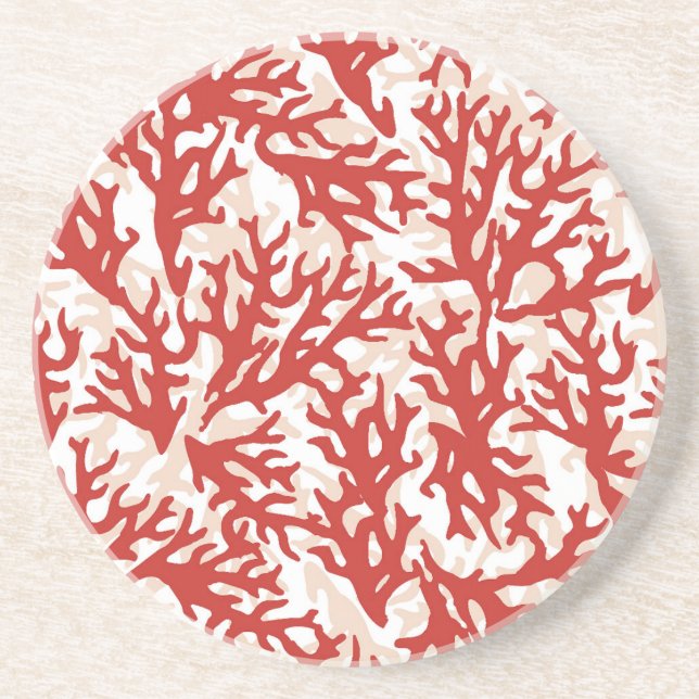 Porta-copos Padrão Coral Vermelho 2 (Frente)