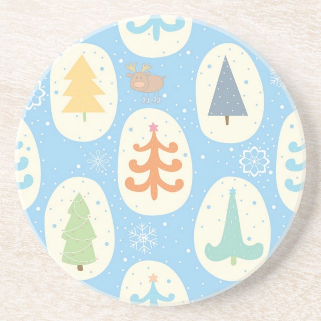 Porta-copos Padrão da árvore de Natal (Frente)