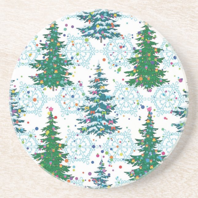 Porta-copos Padrão da árvore de Natal (Frente)