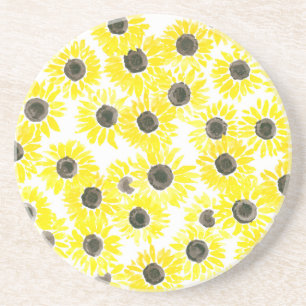 Porta-copos Padrão de aquarela de Sunflower