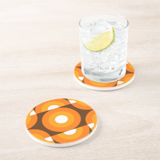 Porta-copos Padrão de Arte dos Círculos Retro Laranja Funky La