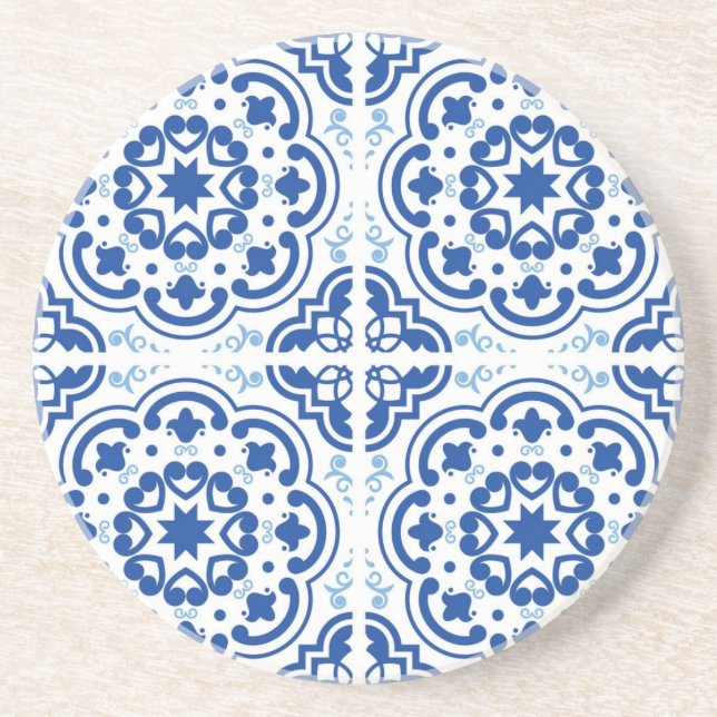 Porta-copos Padrão de azulejos cerâmicos (Frente)