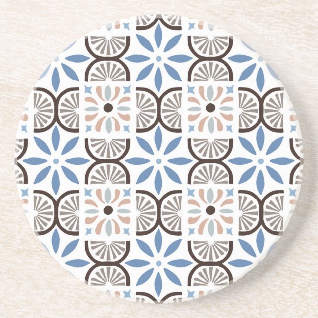 Porta-copos Padrão de azulejos cerâmicos (Frente)