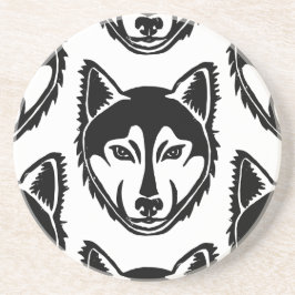 Porta-copos Padrão de corte Lino do retrato preto e branco do 