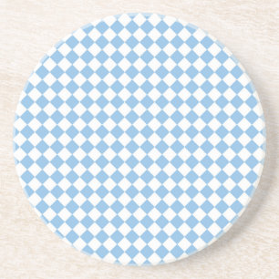 Porta-copos Padrão de Diamante Xadrez Azul e Branco