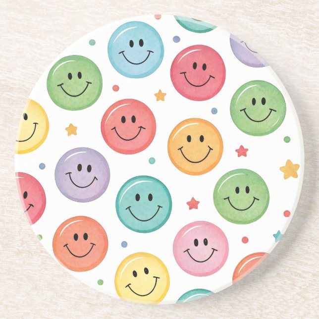 Porta-copos Padrão de Emoji Sorridente (Frente)