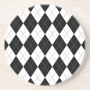 Porta-copos Padrão de Estilo Geométrico Branco Preto