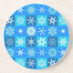 Porta-copos Padrão de Flocos de Neve Azul