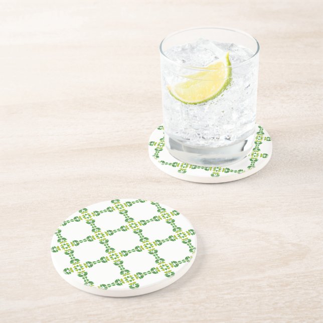 Porta-copos Padrão De Folha, Padrão De Folhas, Folhas Verdes (Lateral)