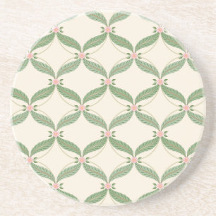 Porta-copos Padrão de grade de flores de folhas simples
