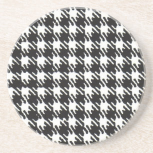 Porta-copos Padrão de houndstooth preto e branco personalizáve