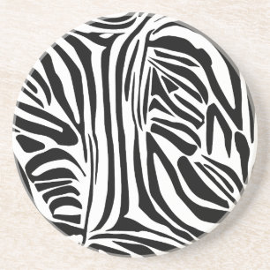 Porta-copos Padrão de impressão de zebra preto e branco em neg