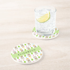 Porta-copos Padrão De Lhamas, Alpacas, Cactus, Seu Nome