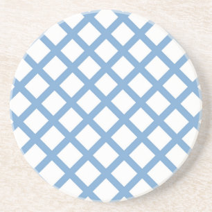 Porta-copos Padrão de Listra de Diamante Arlequim Branco Azul