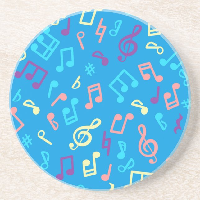 Porta-copos Padrão de notas de música (Frente)