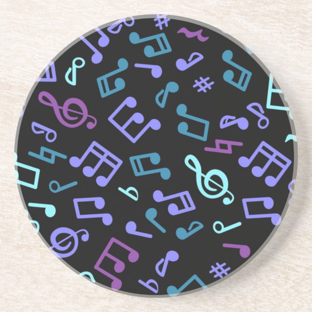 Porta-copos Padrão de notas de música (Frente)