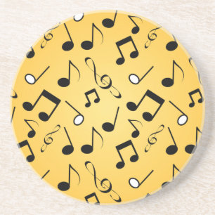 Porta-copos padrão de notas musicais