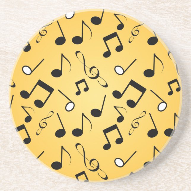 Porta-copos padrão de notas musicais (Frente)