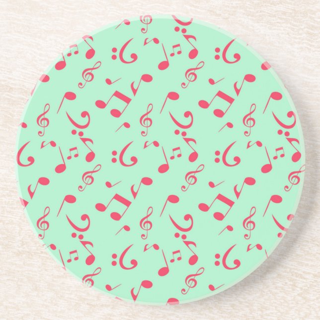 Porta-copos padrão de notas musicais (Frente)