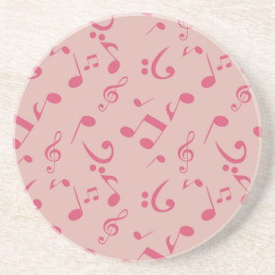 Porta-copos padrão de notas musicais