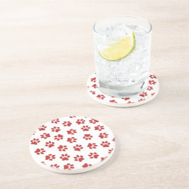 Porta-copos Padrão De Patas, Patas Cachorros, Patas Vermelhas