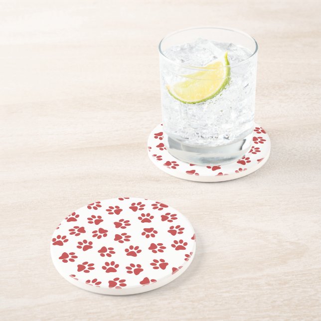 Porta-copos Padrão De Patas, Patas Cachorros, Patas Vermelhas (Lateral)