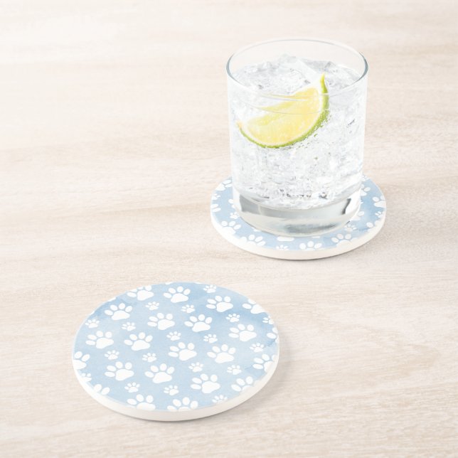 Porta-copos Padrão De Patas, Pestanas Brancas, Aquarelas, Azul (Lateral)