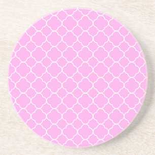 Porta-copos Padrão De Quatrefoil Cor-De-Rosa E Branco