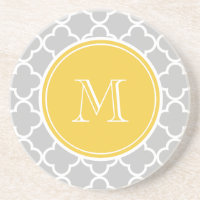Padrão de Quatrefoil de cinzas, Monograma Amarelo