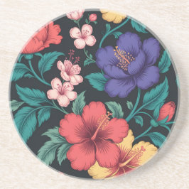 Porta-copos Padrão de repetição de flor silvestre