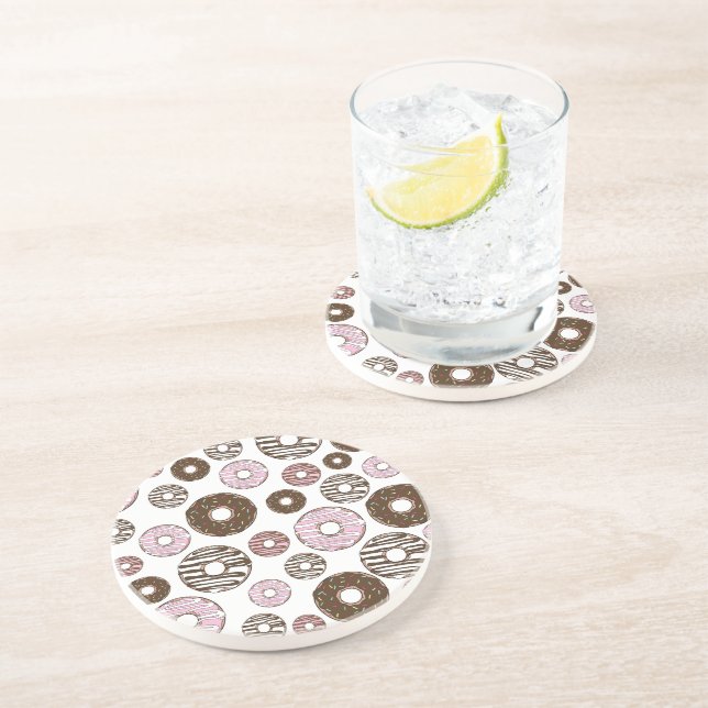 Porta-copos Padrão De Rosquinhas, Rosquinhas Rosa, Rosquinhas  (Lateral)